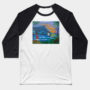 Sailing Around Diamond Head Baseball T-Shirt